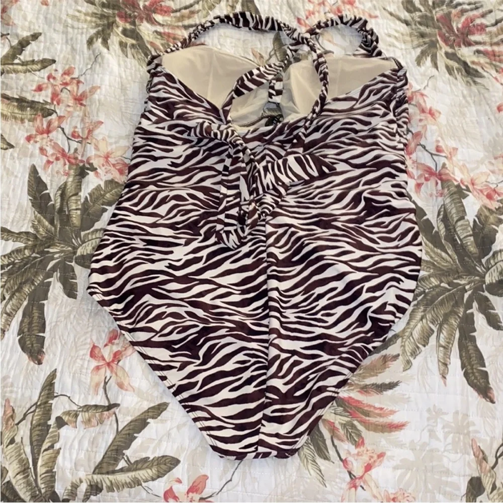 Torrid zebra print peekaboo swimsuit